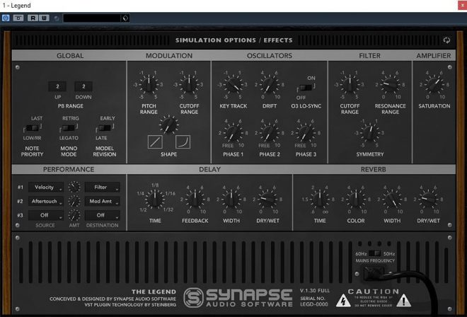 Synapse Audio The Legend 1.3.0.5, 1.3.0